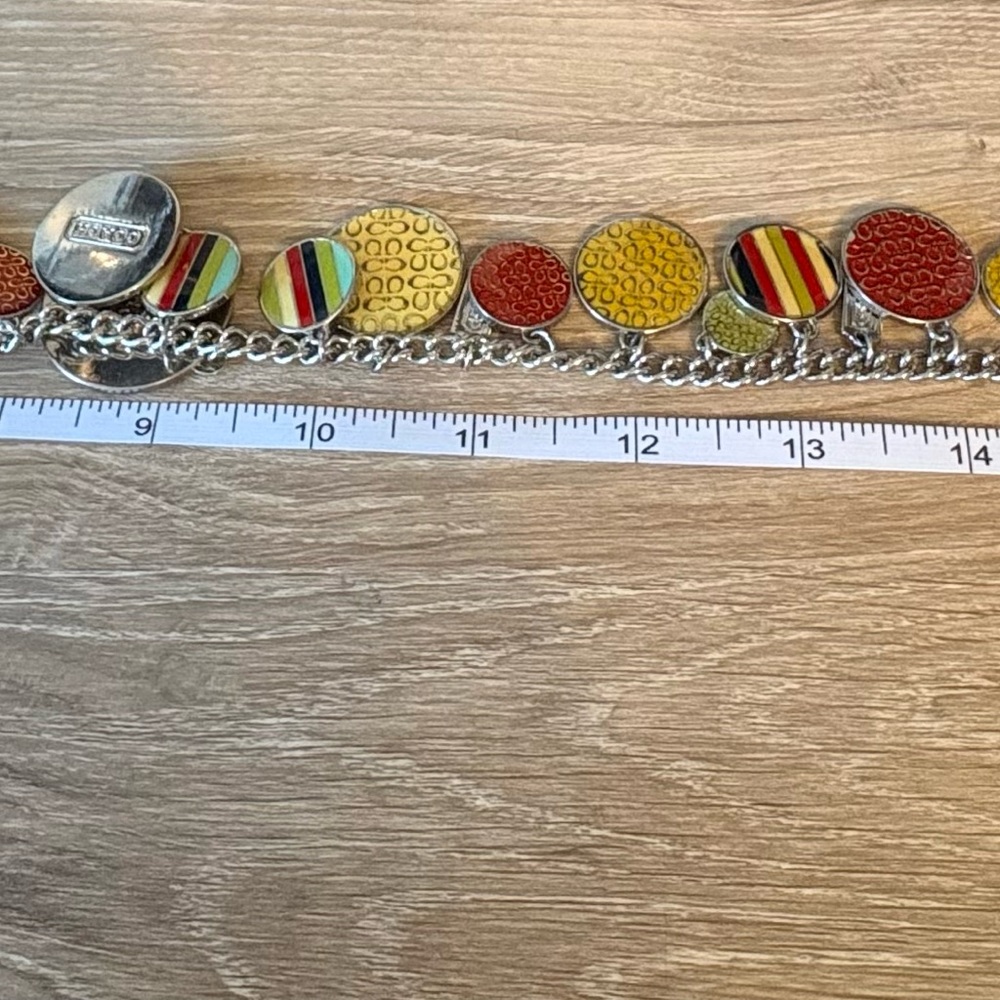 Coach Multicolor Enamel Disc Statement Necklace 2… - image 7